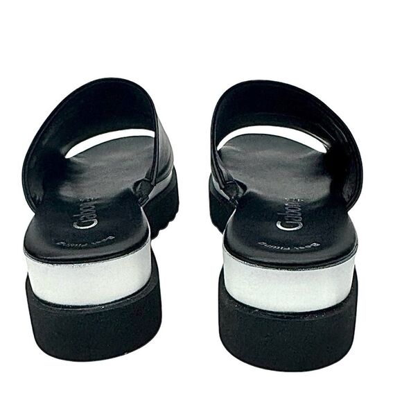 Gabor Sandals Female’s Billie Wedge Black Leather Size UK 4.5 US 6.5 Pre-Owned - Picture 3 of 8